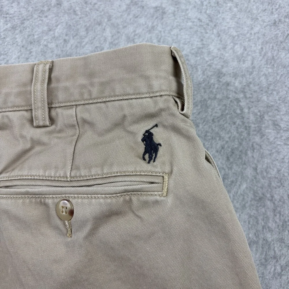 Polo Ralph Lauren Pants Mens‎ 36x29 Khaki Ethan Pleated High Rise Cotton Chino